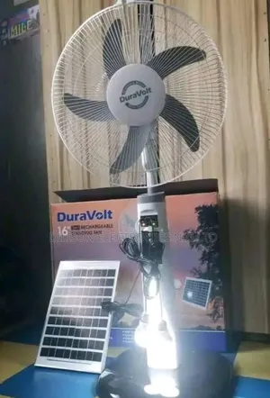 Duravolt 16" Rechargeable Solar Standing Fan