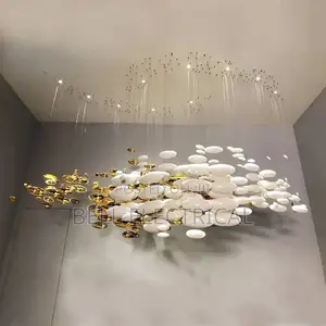 Customized Hotel Project Iron Glass Large Pendant