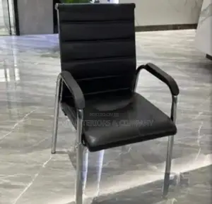 Leather Visitors Chair Black Color
