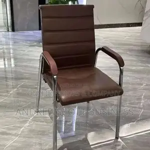 Brown Color Leather Visitors Chair