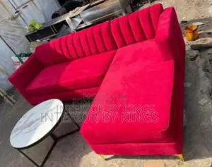 L-Shaped Fabric Sofa +Center Table Can Be Made in Colors
