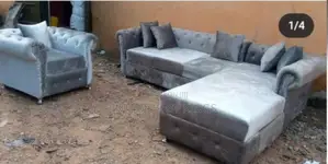 L-Shaped Custom Made Sofa + Single Can Come in Colors