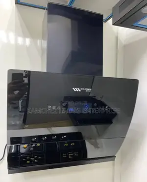 Sky-Oppein Modern Kitchen Hood – Sleek Black Chimney