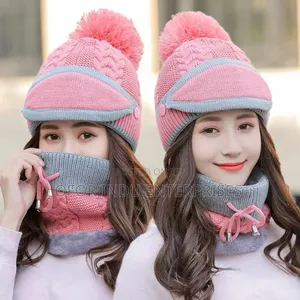 Winter Beanie Winter Hat And Scarf Mask Set Unisex