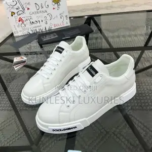 Original Dolce and Gabbana Portofino Low Top White Sneakers