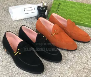 Original Gucci Suede Loafers Shoes in Two Colors
