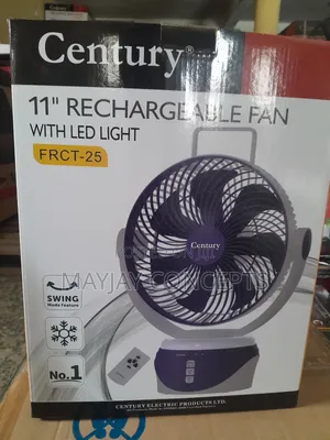 Century 11-Inch Table/Wall Rechargeable Fan With Led Lights-Compact
