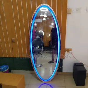 Oval Shape Gold Frame 3lights Dressing Mirror
