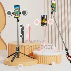 Extendable Selfie Stick Tripod With 2 Mirror Fill Light