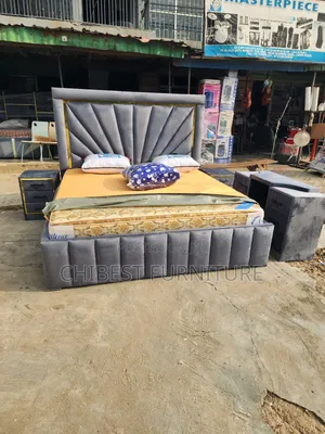 Padded 6by6 Grey Coloured Bed Stand.