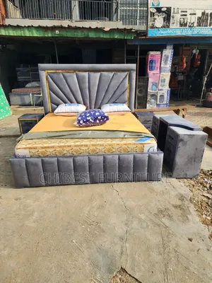 6by6 Bed Frame With Dressing Mirror and Side Drawers.