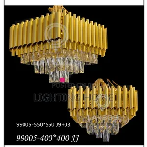 Gold Square Crystal Chandelier Light By 400mm