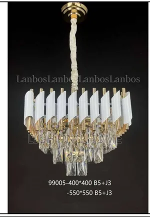 White Square Crystal Chandelier Light By 400mm