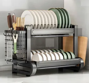 High Quality 2 Tier Heavy Steel Dish/Plate Rack Organiser