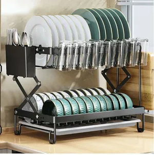 2 Tier Foldable Multifunction Quality Steel Dish/Plate Rack