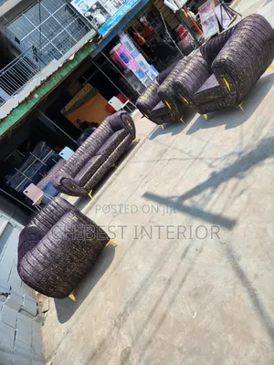 Quality 7 Seaters Upholstery Padded Sofa Fabric Chairs