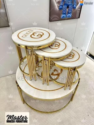 Gucci Center Table Marble With 3 in 1 Side Stool