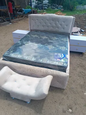 Quality 4.5x6ft Padded Bedframe With the Two Sides Drawers