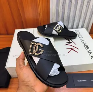 Dolce Gabbana Light Calfskin Sandals With Metal Dg Logo