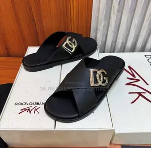 Dolce Gabbana Light Calfskin Sandals With Metal Dg Logo