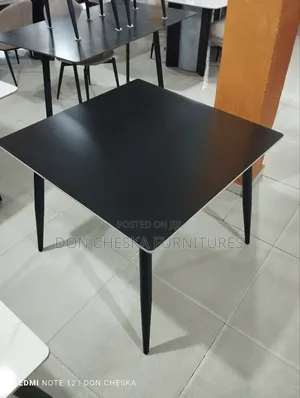 Black Top Square Table