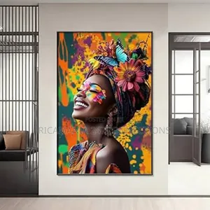 African Costumed Woman Painting