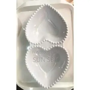 Two-Sided Love Shape Ceramic Unbreakable Plates-Set of 6