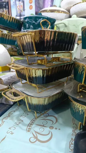 Gold Plating Serving Dishes( 3 Set)