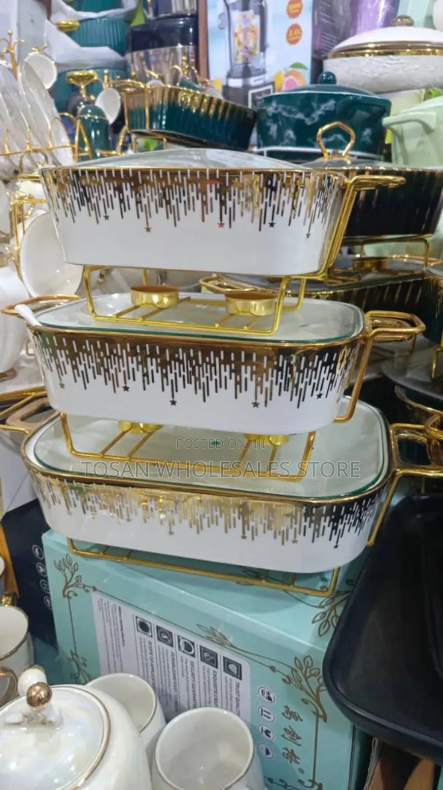 Gold Plating Serving Dishes( 3 Set)