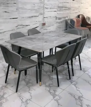 Dining Set With Six Quality Chairs With Leather