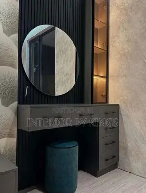 Luxury Mirror Dresser With Ottoman Made With Quality Board