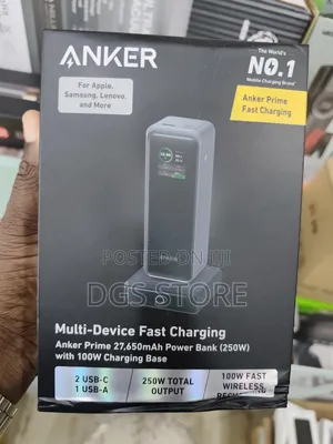 Anker Prime 27,650mah Power Bank 250w With 100w Chargingbase
