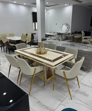 Executive Dining Table With 6 Solid Leather Chairs