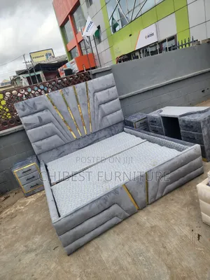 Grey Padded Family King Size Bed.