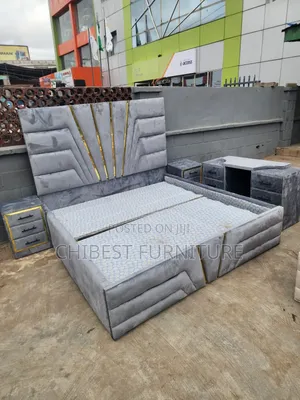 Set of Modernized 6by6 Padded Bed.