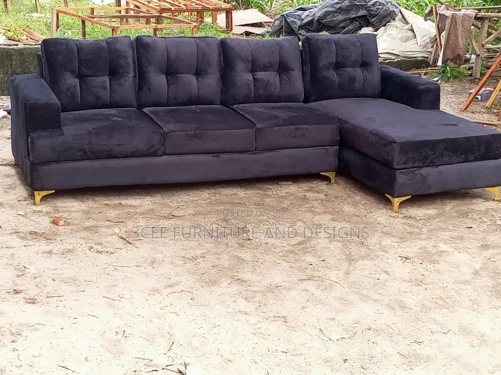 Black Sectional Couch L Shape