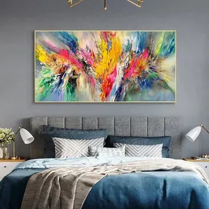 Abstract Oil Paint Gold Frame Canvas