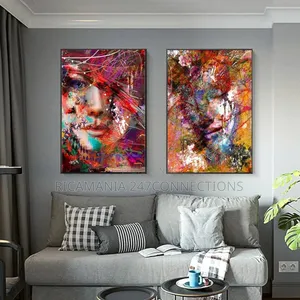 Abstract Face Canvas Painting