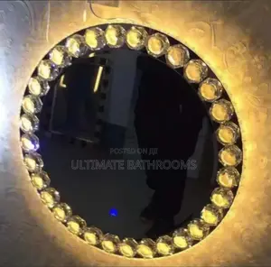 60x60cm Crystal Three Lights Bathroom Mirror