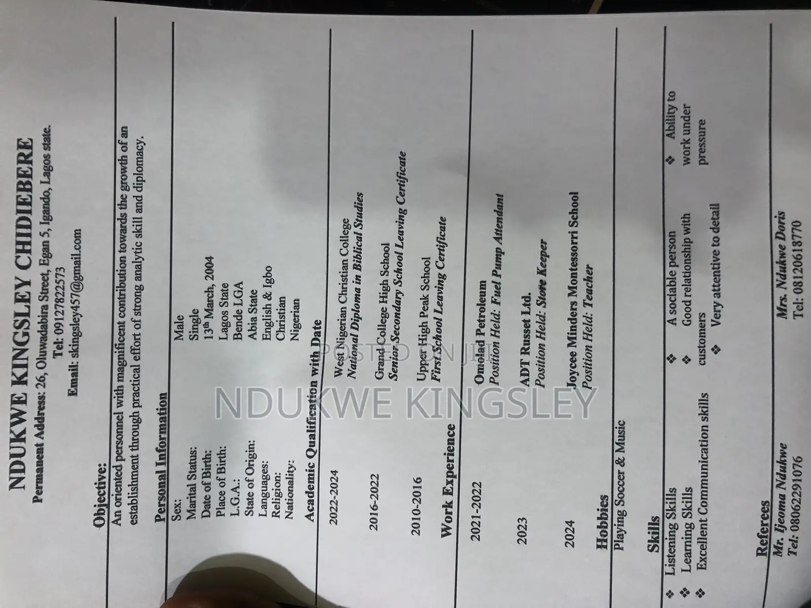 Seeking for Job