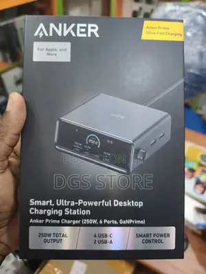 Anker Prime Charger 250w ,6 Ports, Gan Prime