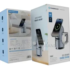 Powerology Qi2 Speaker Charge Station - Gray