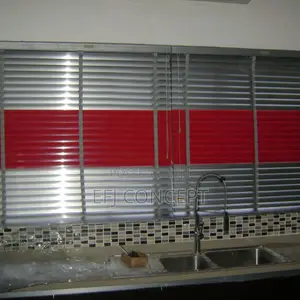 25mm Red and Silver Aluminum Venetian Window Blind