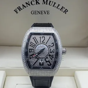 Original Franck Muller Black Genuine Leather Strap Watch
