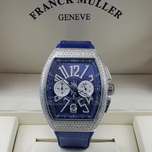 Original Frank Muller Blue Genuine Leather Strap Watch
