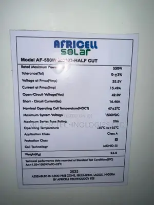 Africell 550w New Solar Panel