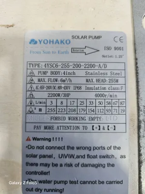 Yohako Solar Pump 3hp 2200w