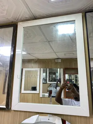 80x60cm White Frame Bathroom Mirror