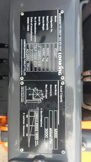 *Lonking 3 Ton Forklift | New Unit |Up to 3.5m Mast | 1 Year Warranty*