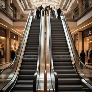Escalators Moving People Environment